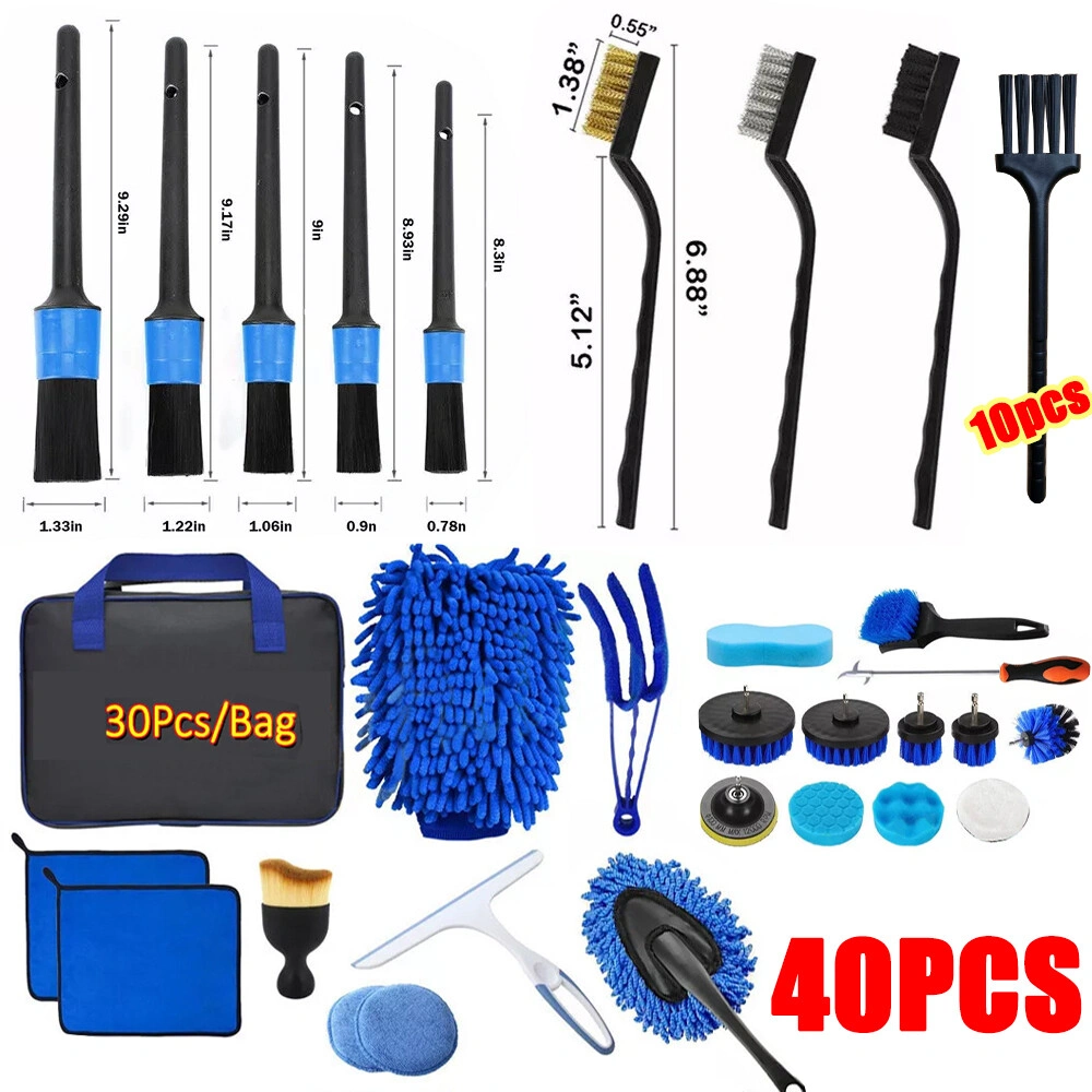 40PCS Car Detailing Brush Set, Soft Bristle Interior Cleaning Brushes, Wheel Valet Pro Car Care Kit for Auto Detailing Accessories view 2