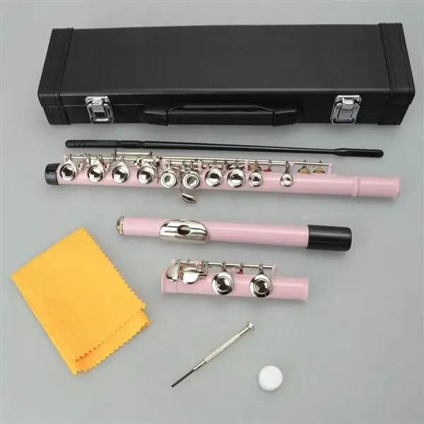 Cupronickel C 16 Closed Holes Concert Band Flute Pink view 3