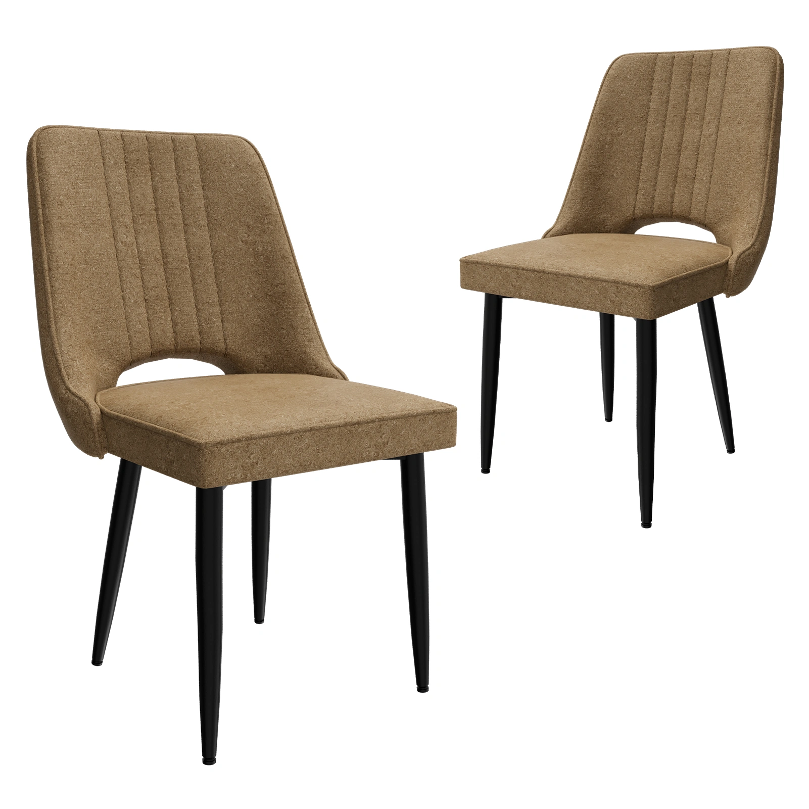 Set of 2 PU Leather Dining Chairs with Backrest - Kitchen Chairs for Dining Room, Living Room, Lounge, Counter