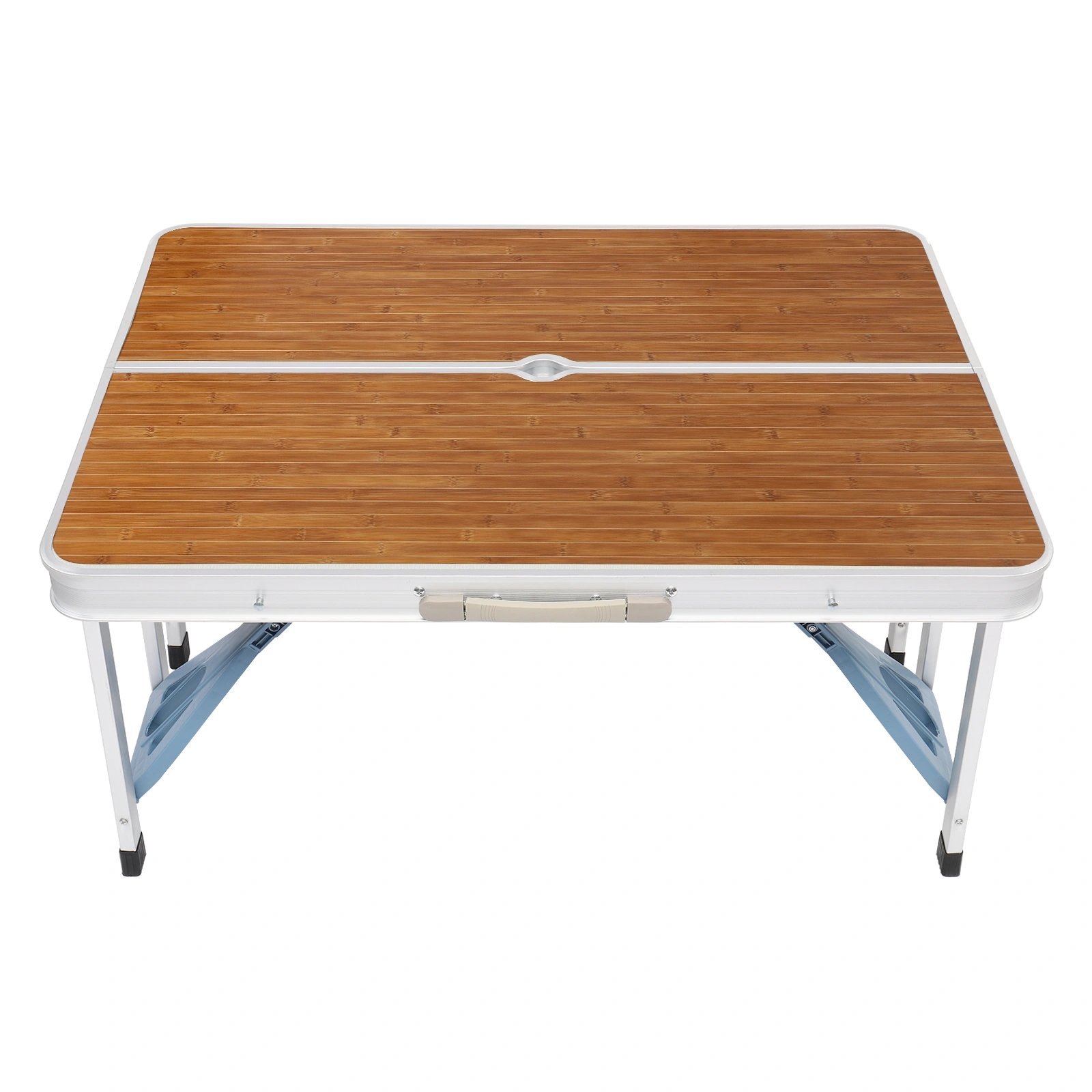 136*85.5*67cm 50kg Aluminum Alloy Table And Chair One Piece Camping One Piece Table And Chair Wood Grain Color view 17