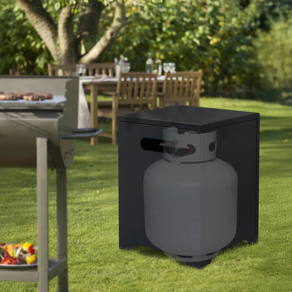 41*41*53.5cm Square Black Gas Storage Garden Iron Side Table view 4