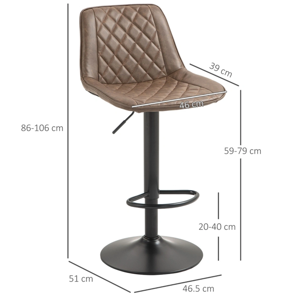 Contemporary Bar Stools Dining Chair Office Chair, Set of 2, 26" Height, Padded Seat, Chrome Base, Ergonomic Back Support, Gray view 3