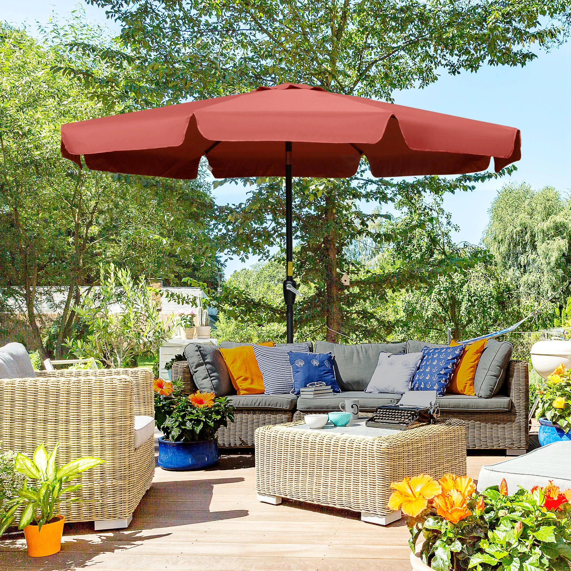Wall Mounted Umbrella Tree Stand - Freestanding Indoor/Outdoor Rack with 8 Hooks, Sturdy Base for Wet Umbrellas & Walkers