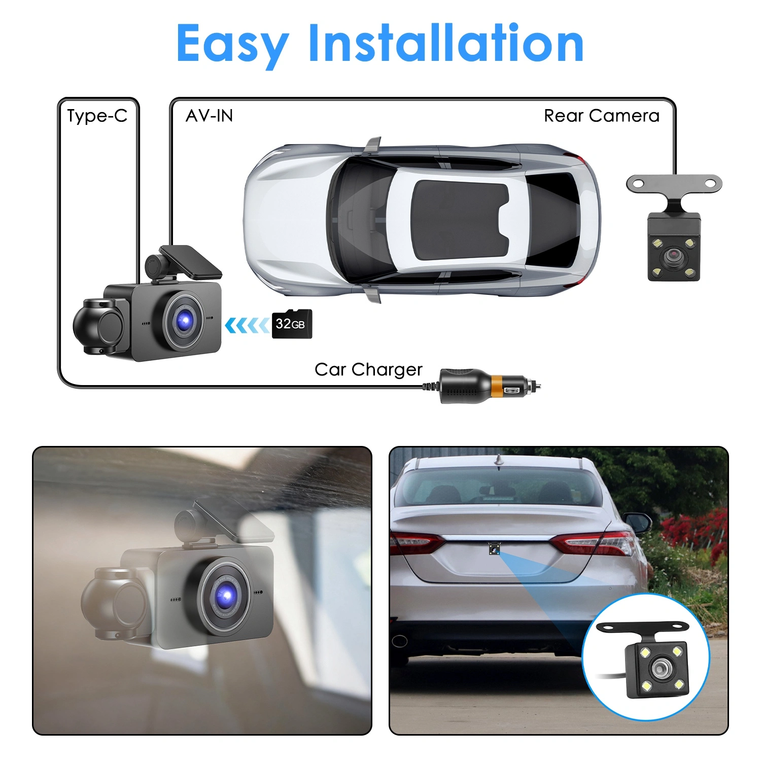 3 Channel Dash Cam 1080 view 4