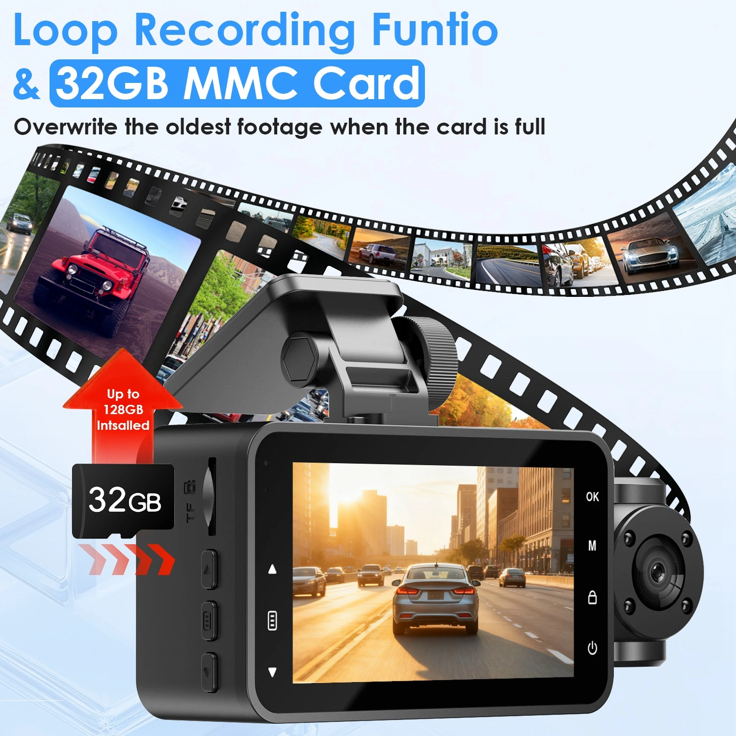 3 Channel Dash Cam 1080 view 5