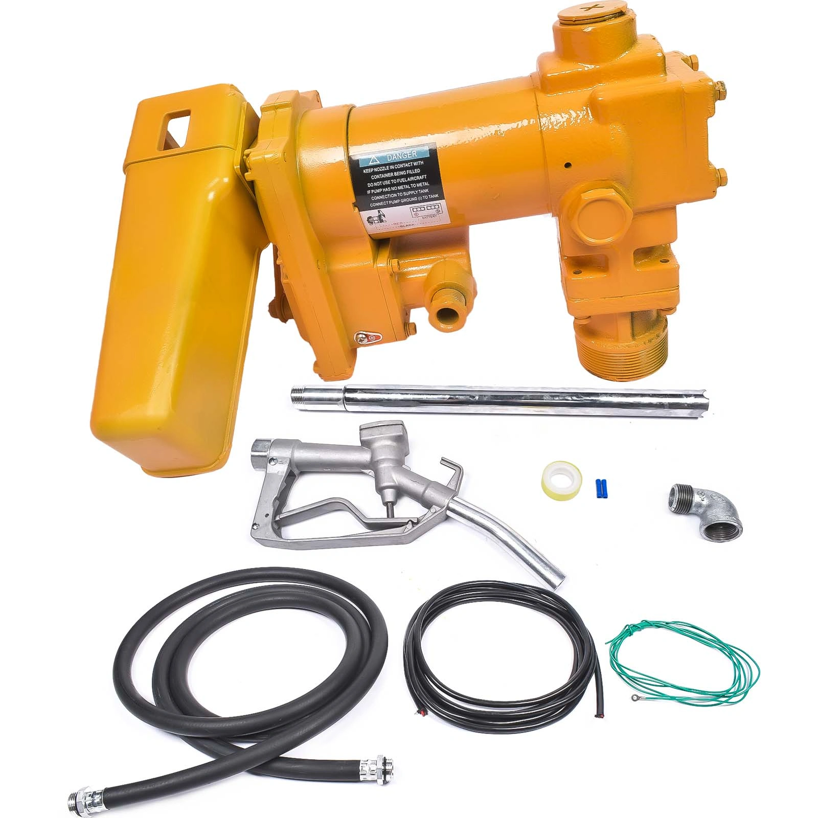 20 GPM 12V Electric Fuel Transfer Pump with Nozzle Kit for Gasoline & Diesel - Portable Fuel Transfer Pump