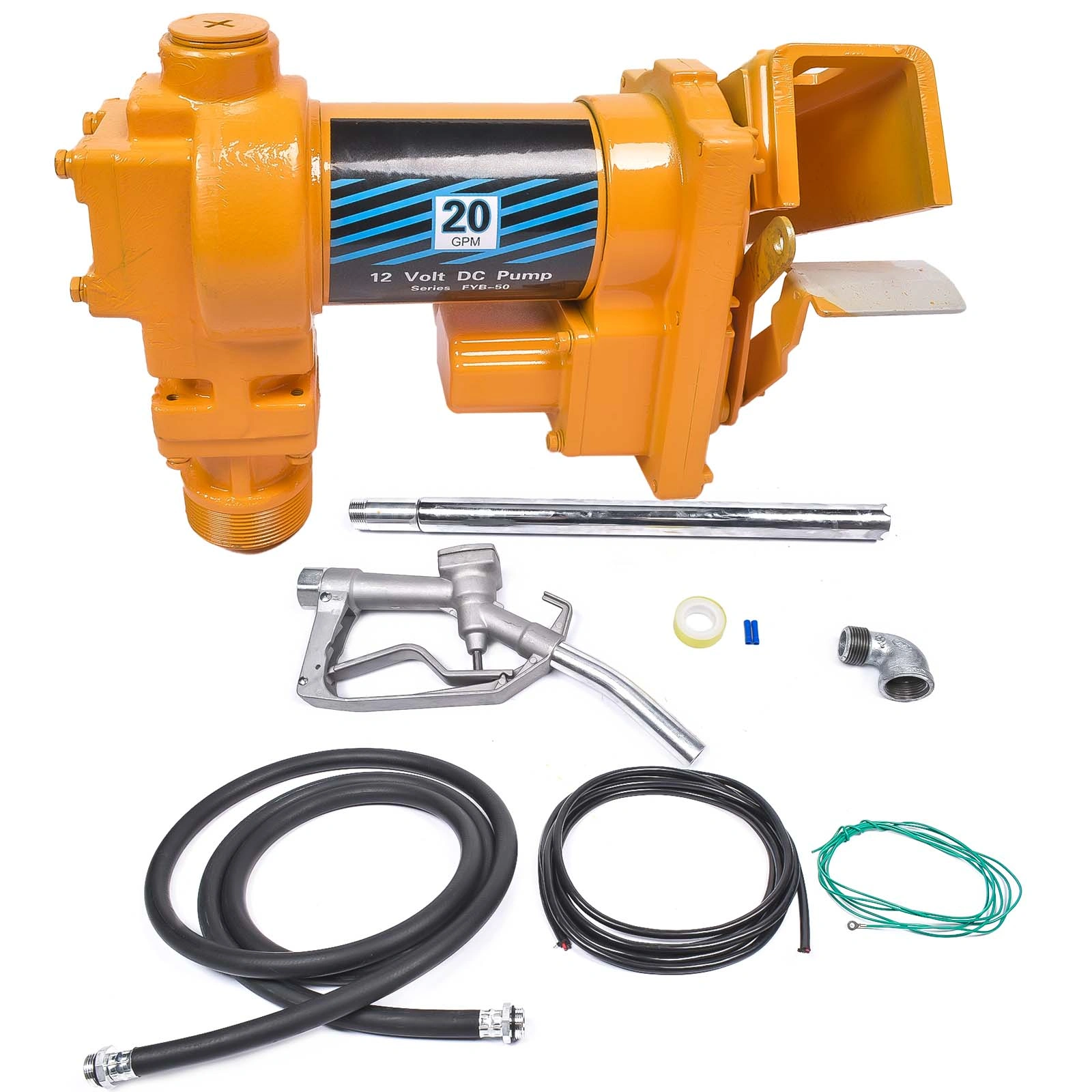 20 GPM 12V Electric Fuel Transfer Pump with Nozzle Kit for Gasoline & Diesel - Portable Fuel Transfer Pump view 2