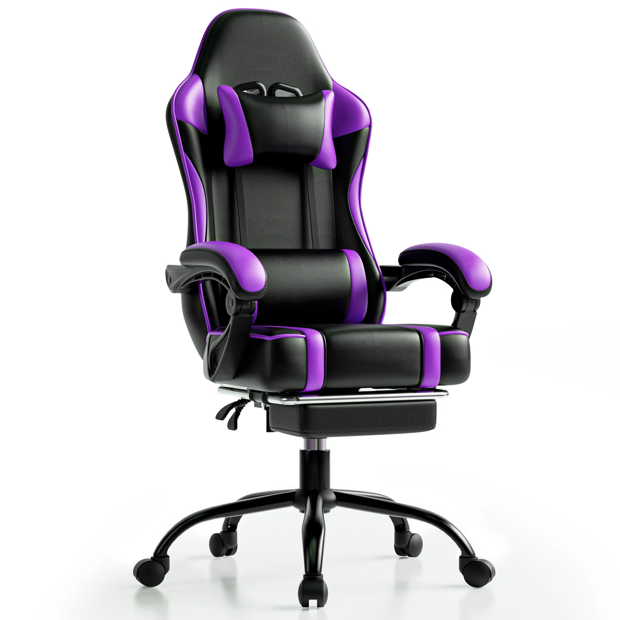Gaming Chair with Footrest and Lumbar Support, Ergonomic Video Game Chair with Headrest, Height Adjustable Computer Desk Chair
