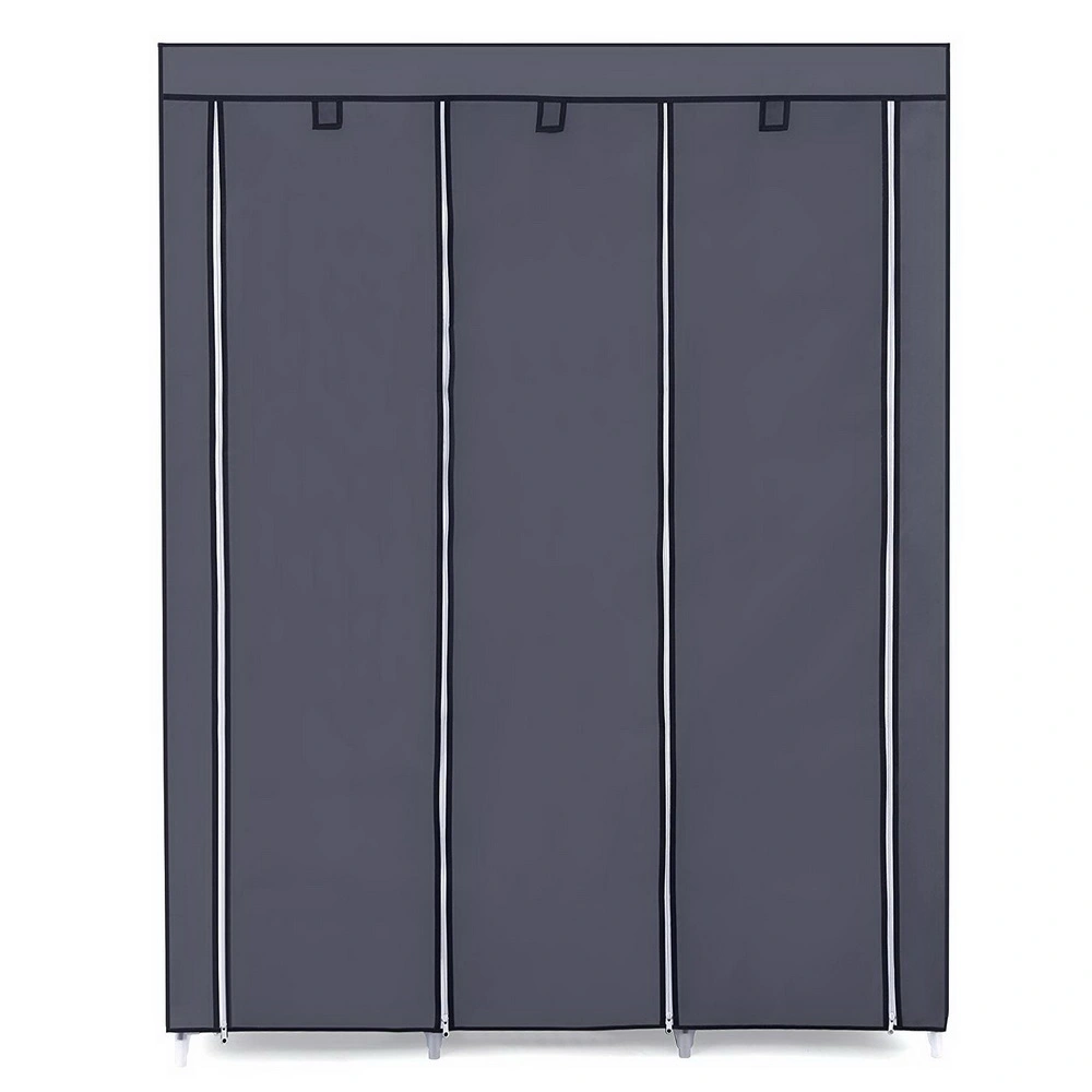 Portable Closet Organizer 67" Wardrobe with 10 Shelves, Quick & Easy Assembly, Extra Storage Space - Gray view 2