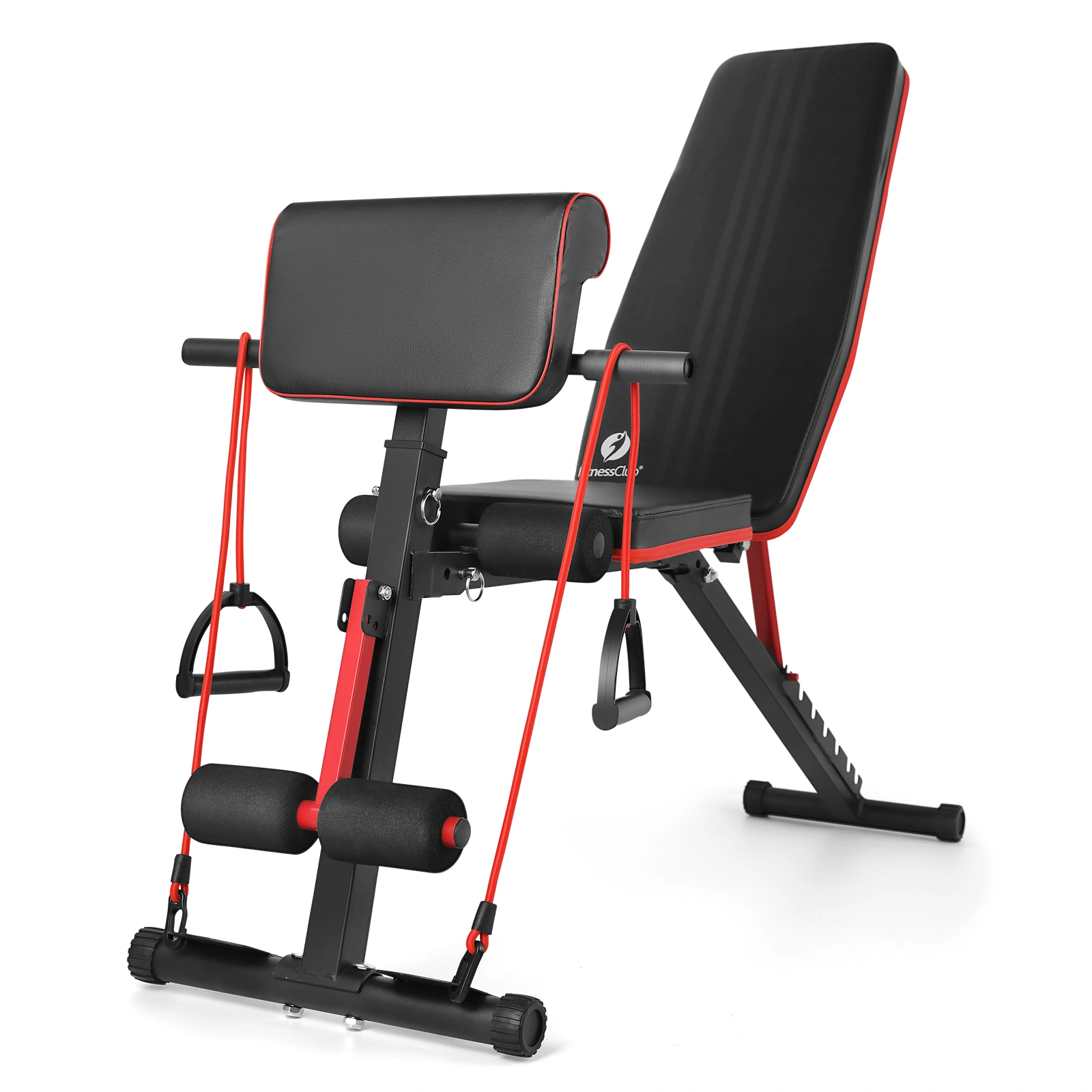 Adjustable Weight Bench with Back Cushion and Pull Rope view 2