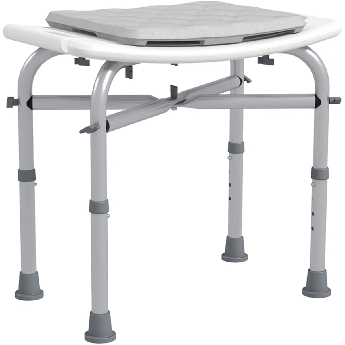 Shower Chair, 400 lb Bath Chair, Foldable Aluminum Bathtub Seat with Padded Arms, Non-Slip Rubber Feet, High Back Support for Bathroom Safety view 3