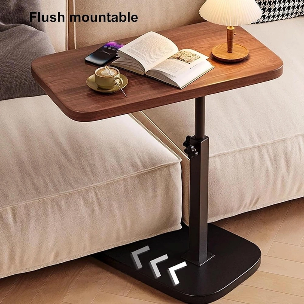 Adjustable C-Shaped Sofa Side Table, Multi-Function End Coffee Laptop Table for Living Room Bedroom