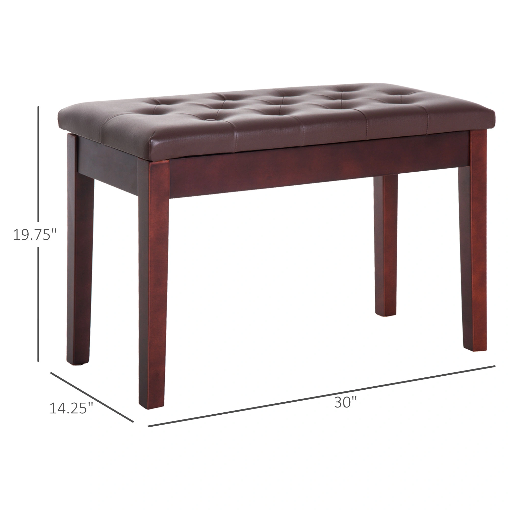 Upholstered Piano Bench Adjustable Height Piano Stool Soft Padded Seat for Adults Kids view 2