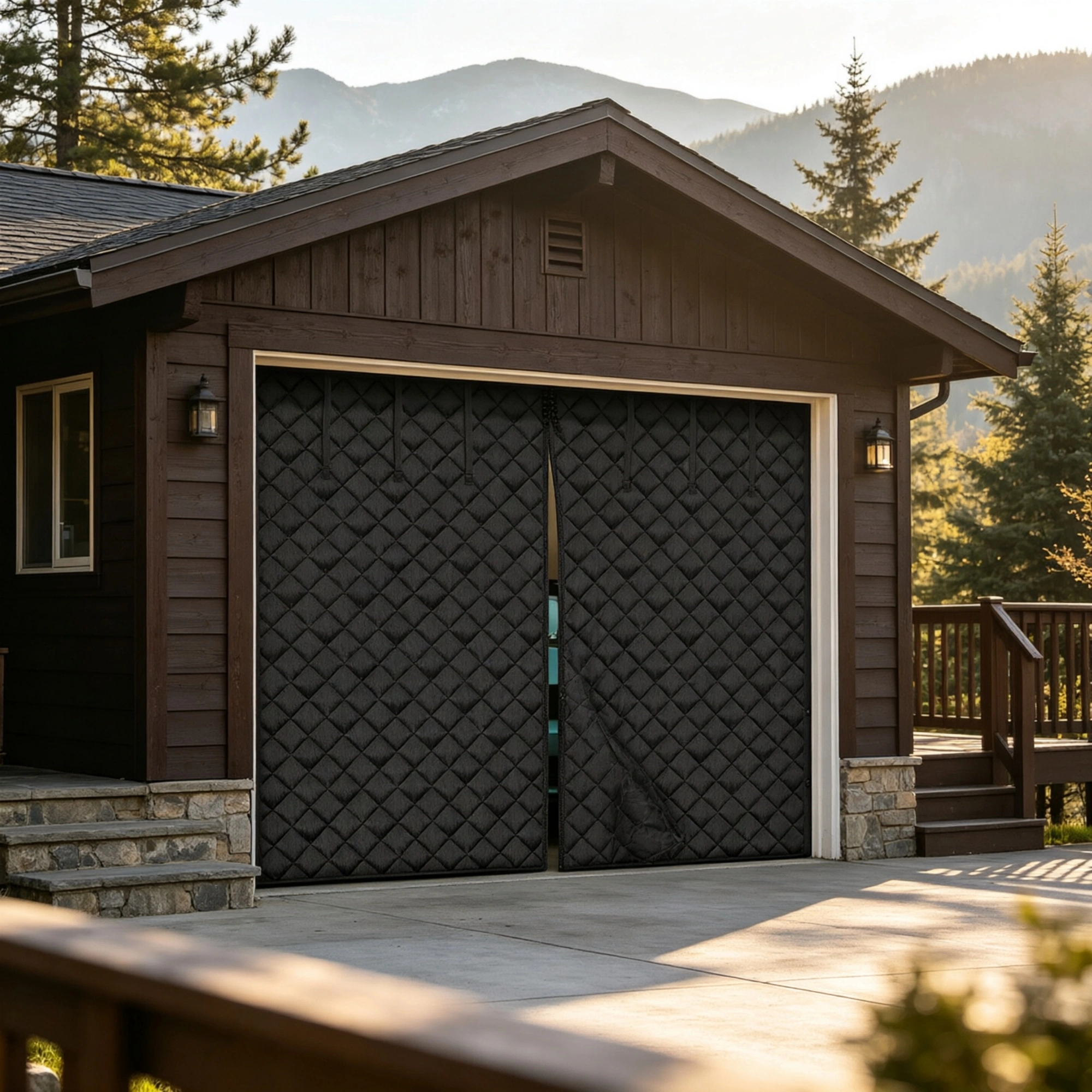 Garage Door Insulation Kit 8x7 FT, Magnetic Thermal Door Curtain, 300D Oxford Fabric, Heavy Duty Weighted Bottom for Cold Weather Energy Saving view 5