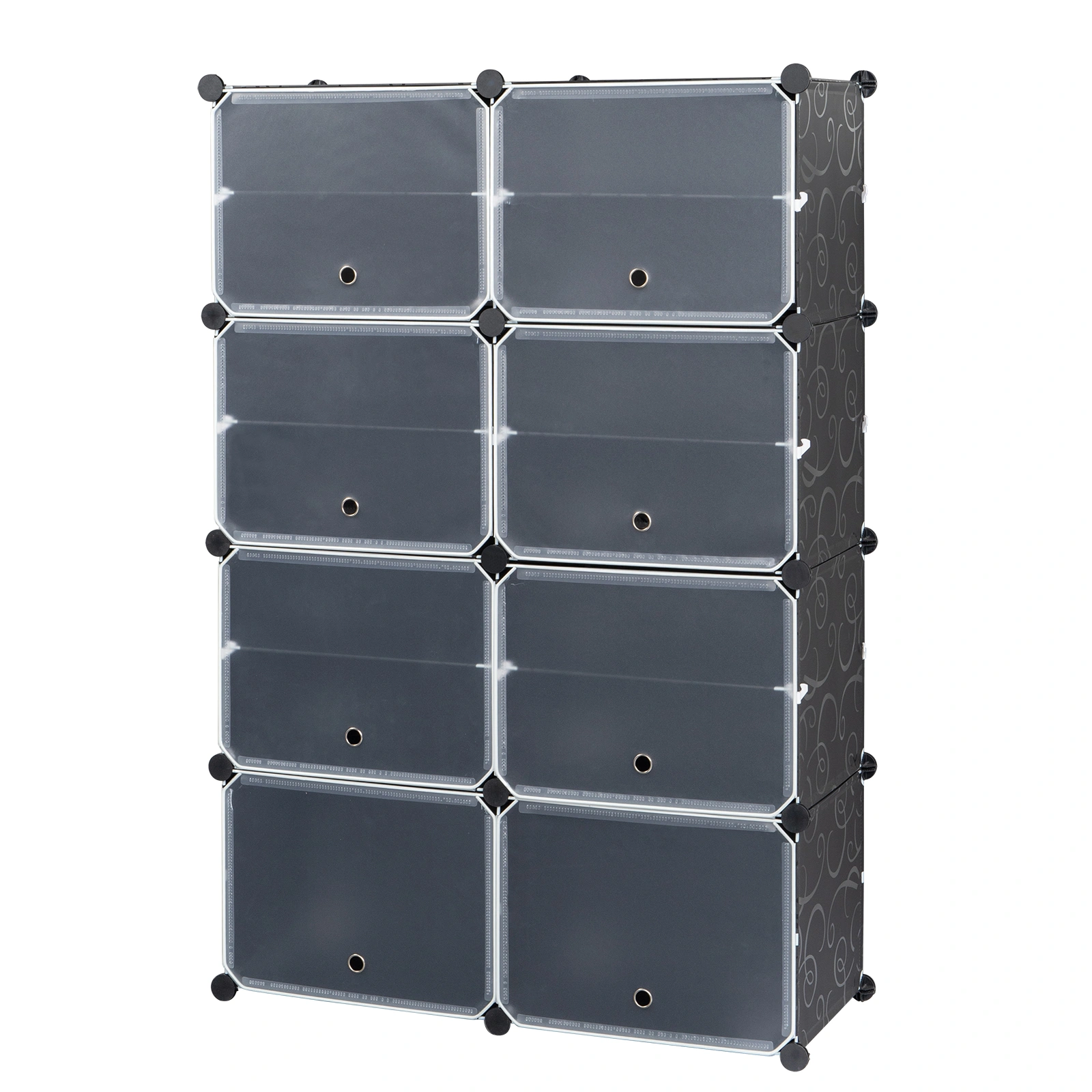 7-Tier Expandable Shoe Rack Organizer, 28 Pair Capacity, 14-Grid Tower Cabinet for Boots, Heels, Slippers, Portable Storage Stand, Black
