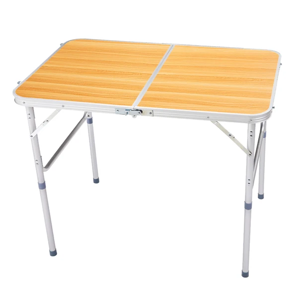 3ft Aluminum Alloy Folding Table wood grain color view 5