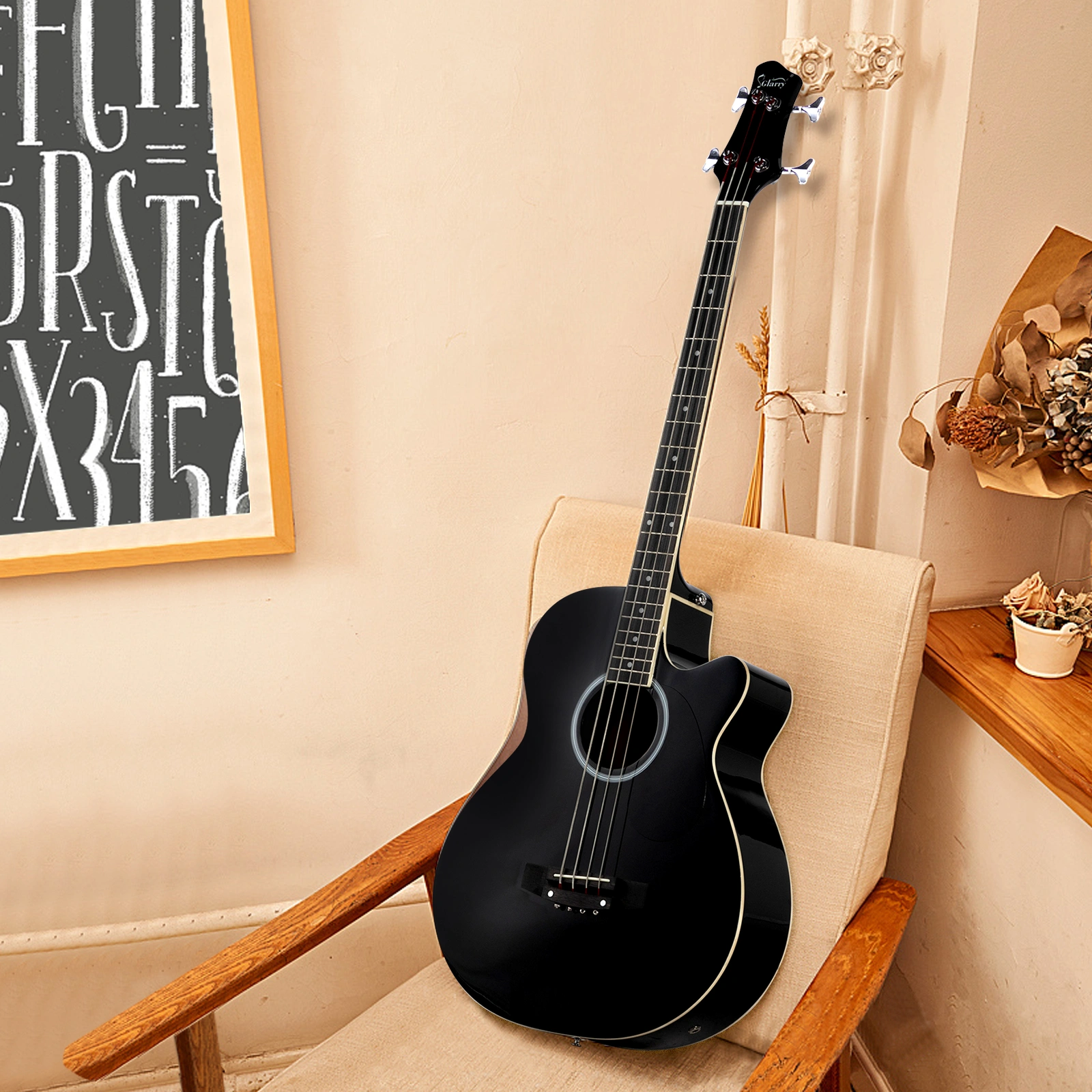 GMB101 4 string Electric Acoustic Bass Guitar w/ 4-Band Equalizer EQ-7545R Black view 18