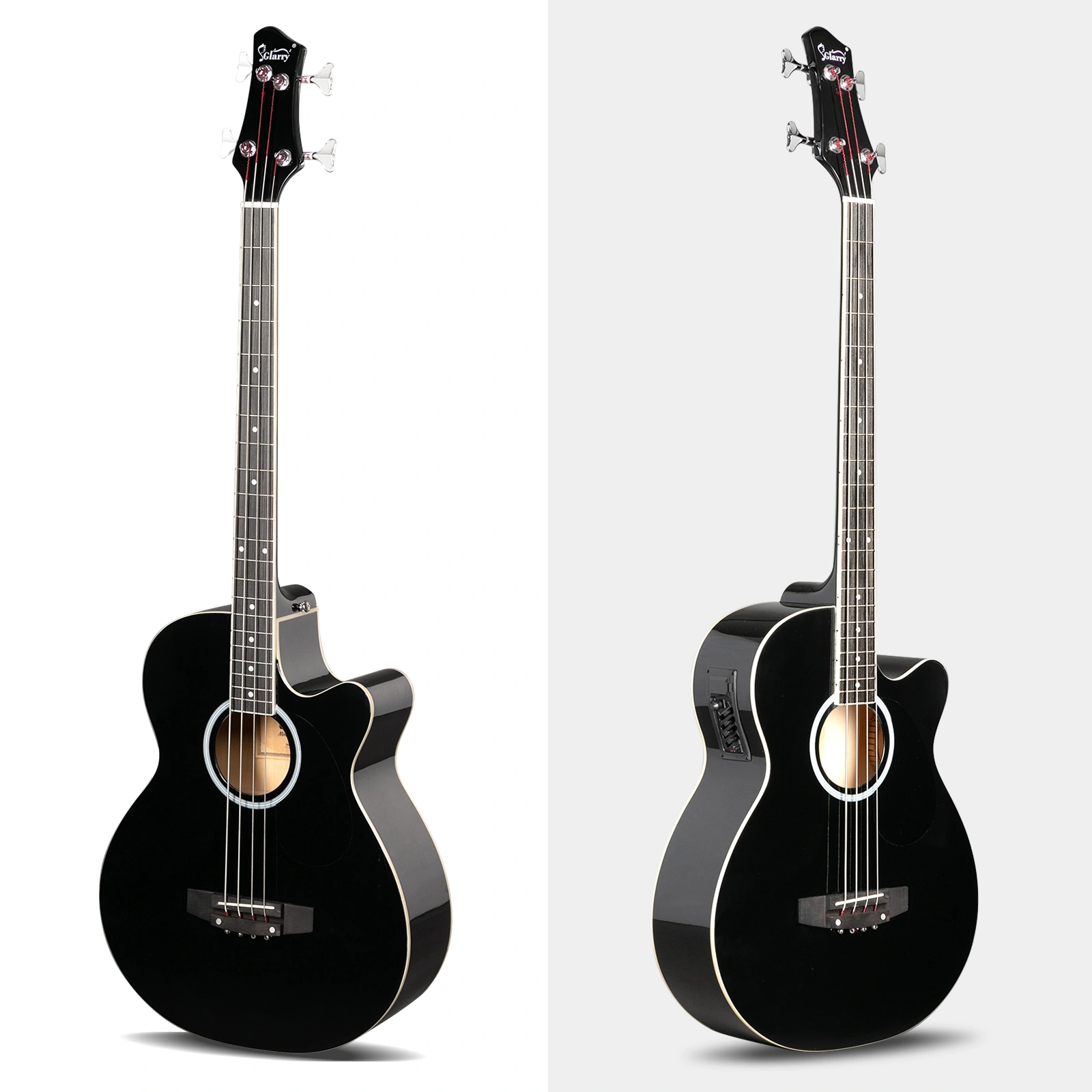 GMB101 4 string Electric Acoustic Bass Guitar w/ 4-Band Equalizer EQ-7545R Black view 3
