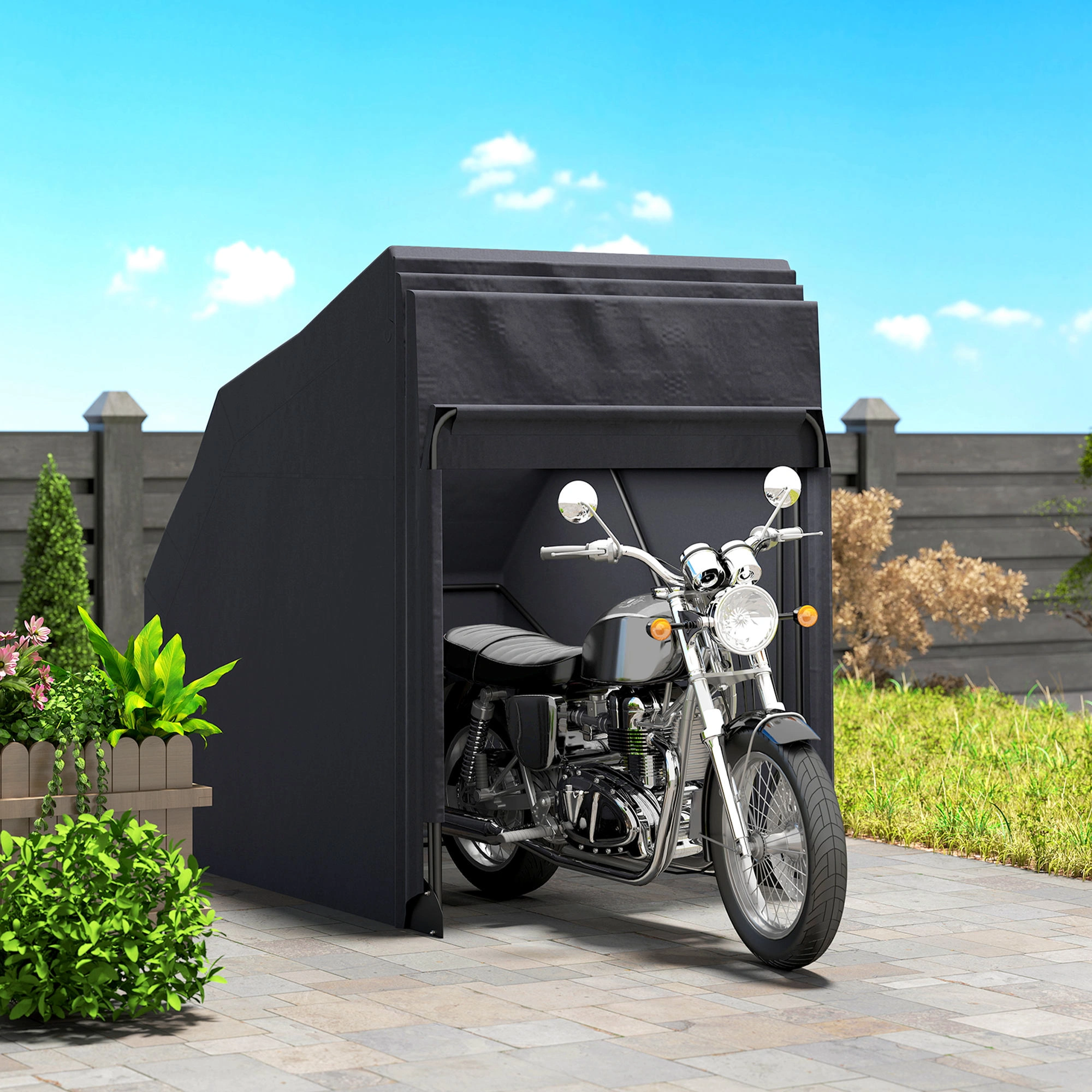Heavy Duty Motorcycle Shelter Carport Cover