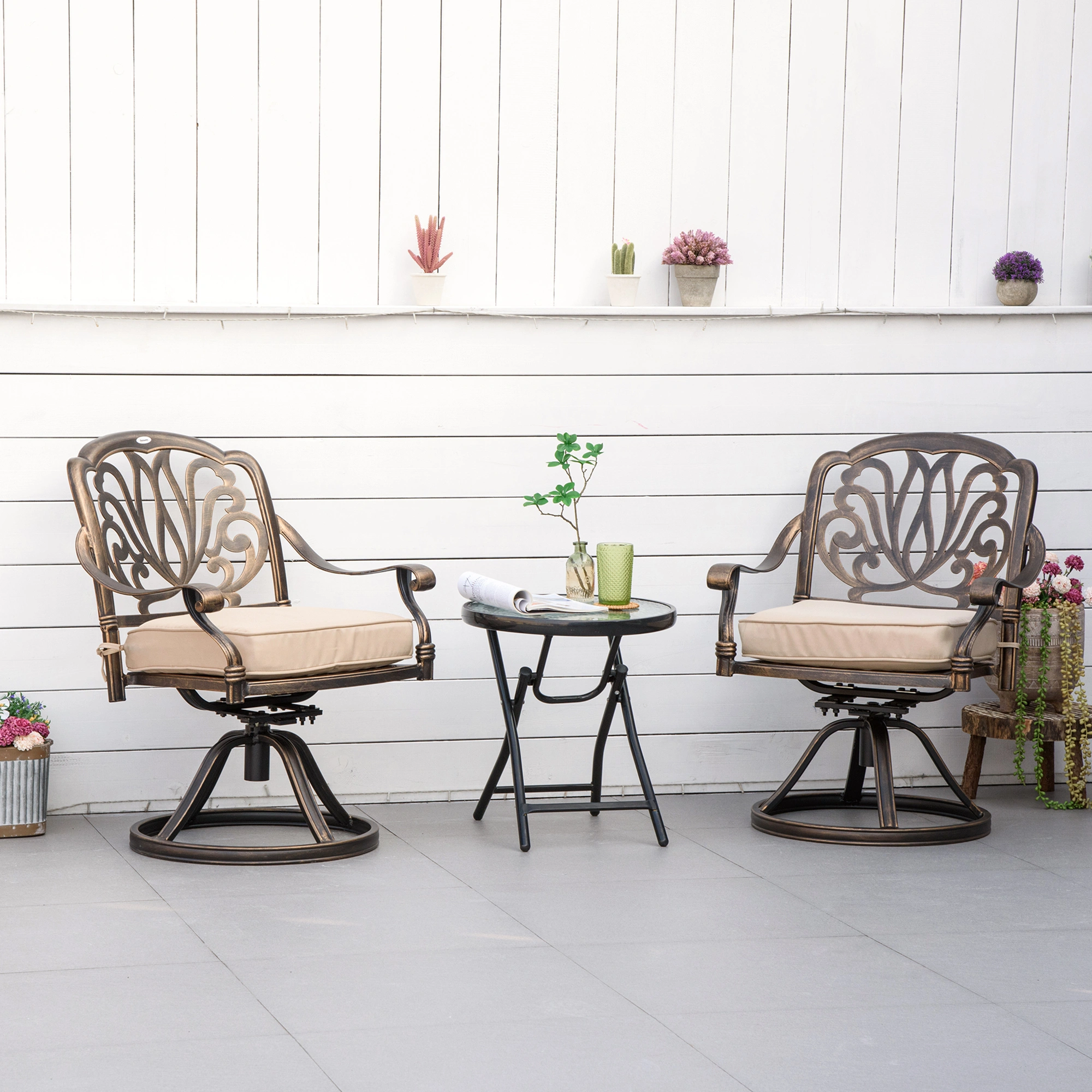 Garden Rocking Chair with Armrests, All-Weather Outdoor Seating, Rattan Style, Black