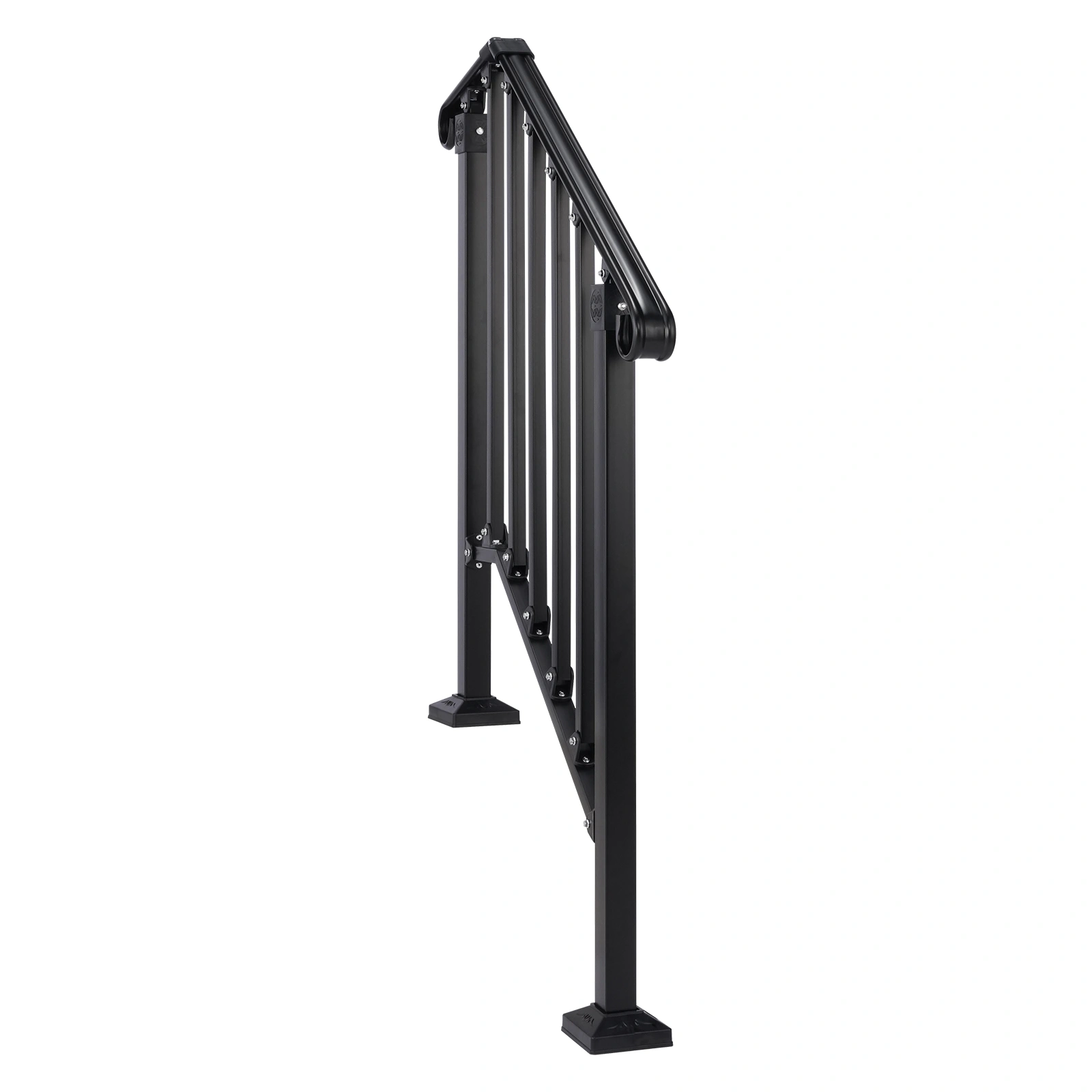 Matte Black 2-Tier ABS Plastic Handrail for Outdoor Patio Stairs - Durable Deck Railing Guard Rail view 12