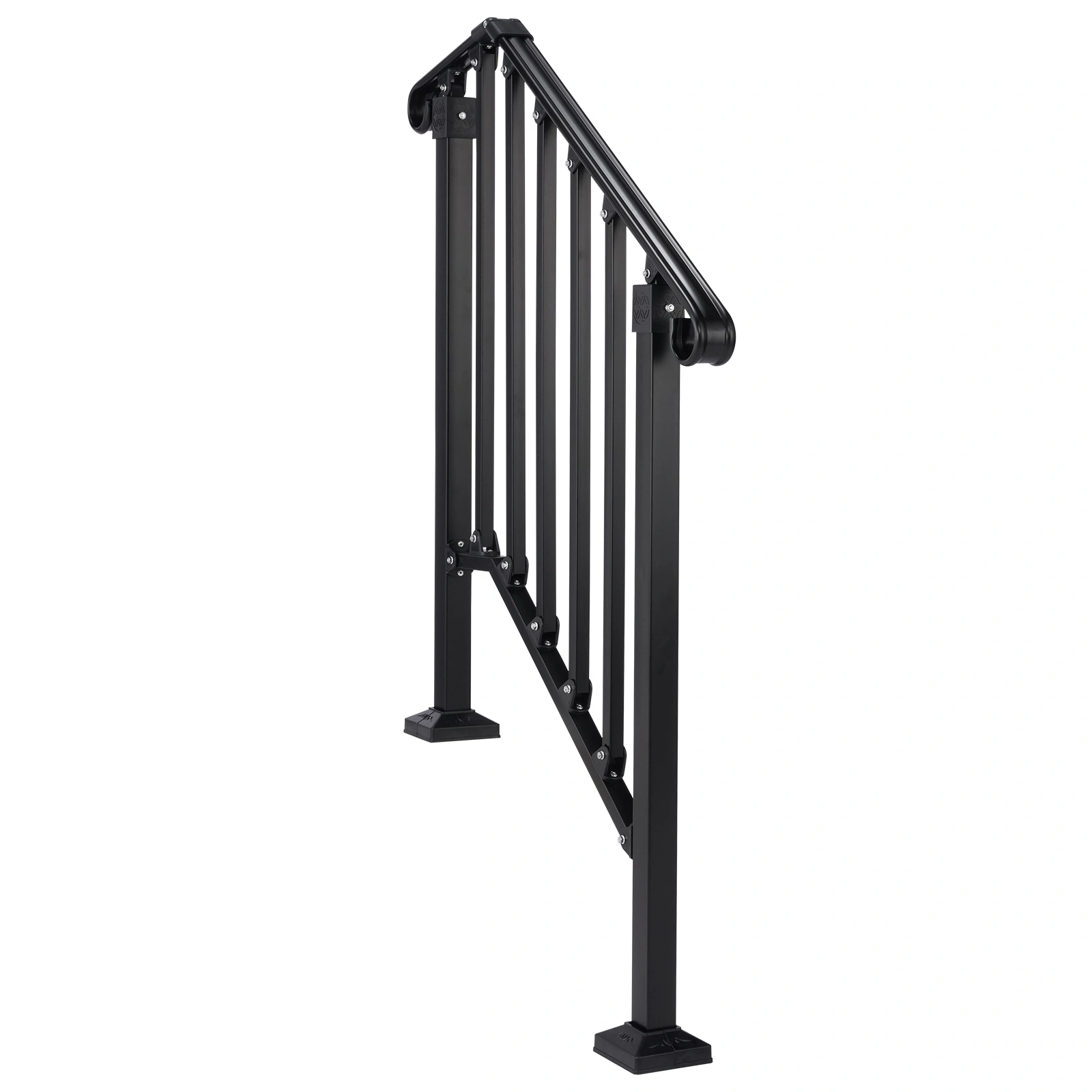 Matte Black 2-Tier ABS Plastic Handrail for Outdoor Patio Stairs - Durable Deck Railing Guard Rail view 2