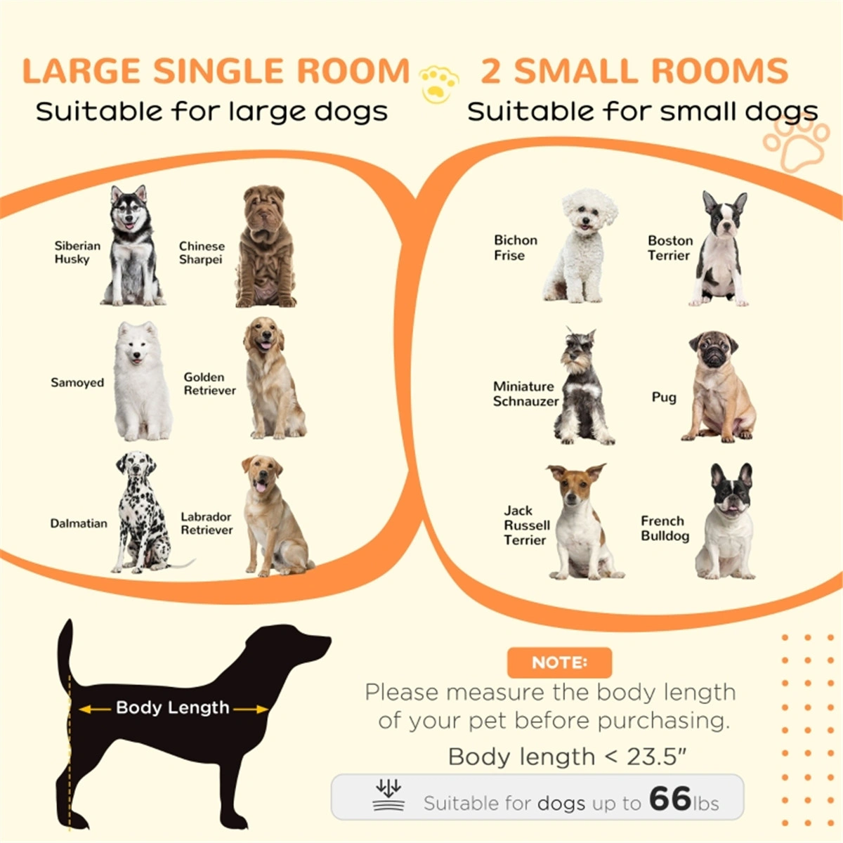 60" Extra Large Dog Crate, Heavy Duty Metal Kennel for Big Dogs, Adjustable Divider, Silver view 2