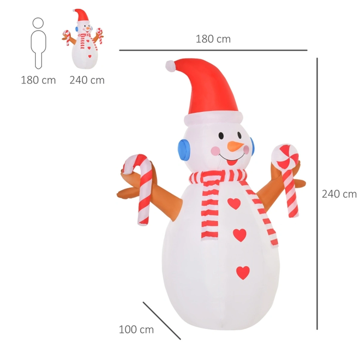 6FT Giant Christmas Snowman Outdoor Decor LED Lighted Snowman for Yard Lawn view 2
