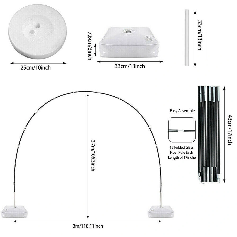 Balloon Arch Kits with Column Frame - Adjustable Arch Stand for Wedding Party Decoration, DIY Garland Setup Kit view 4