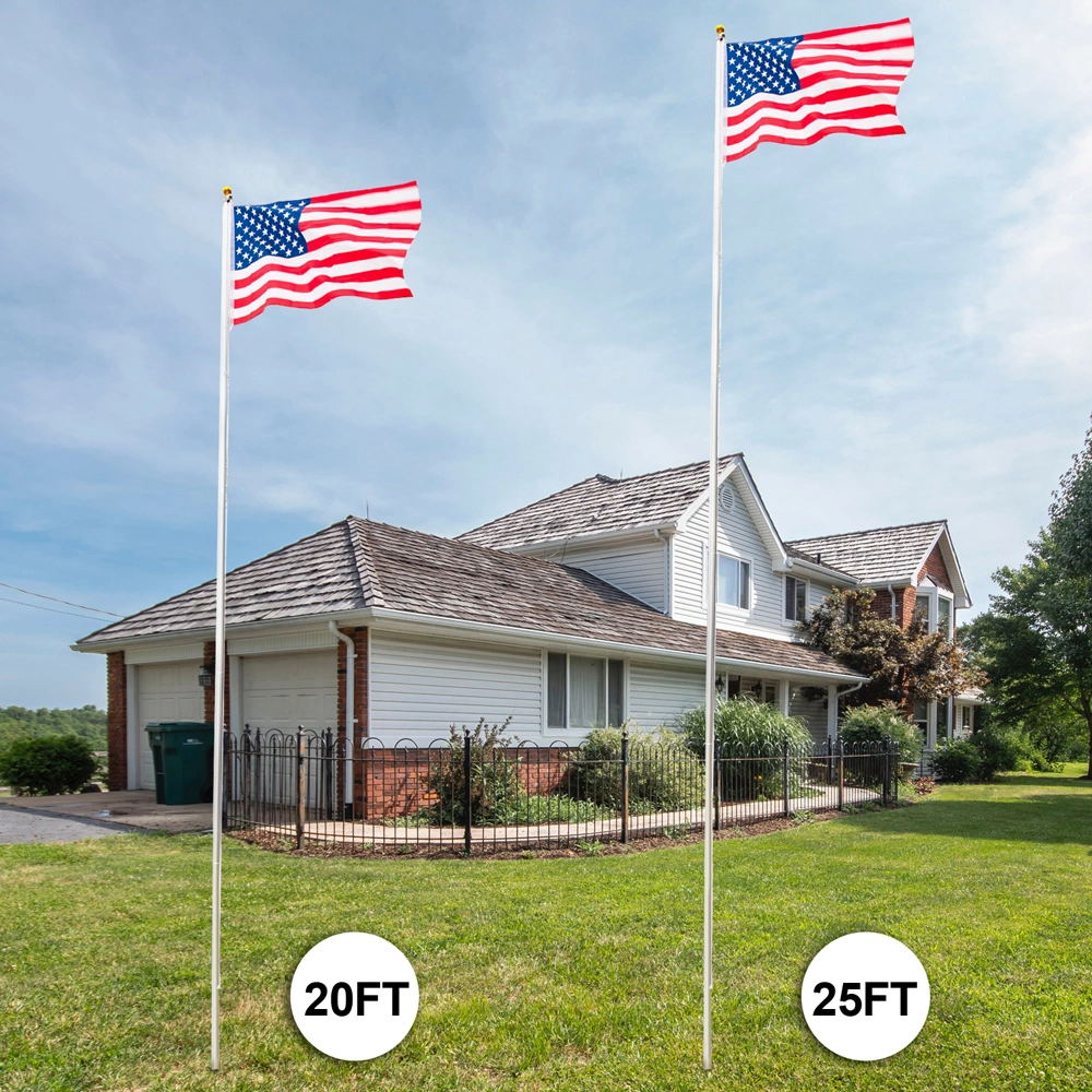 25ft Solemn Outdoor Decoration Sectional Halyard Pole US America Flag Flagpole Kit view 14