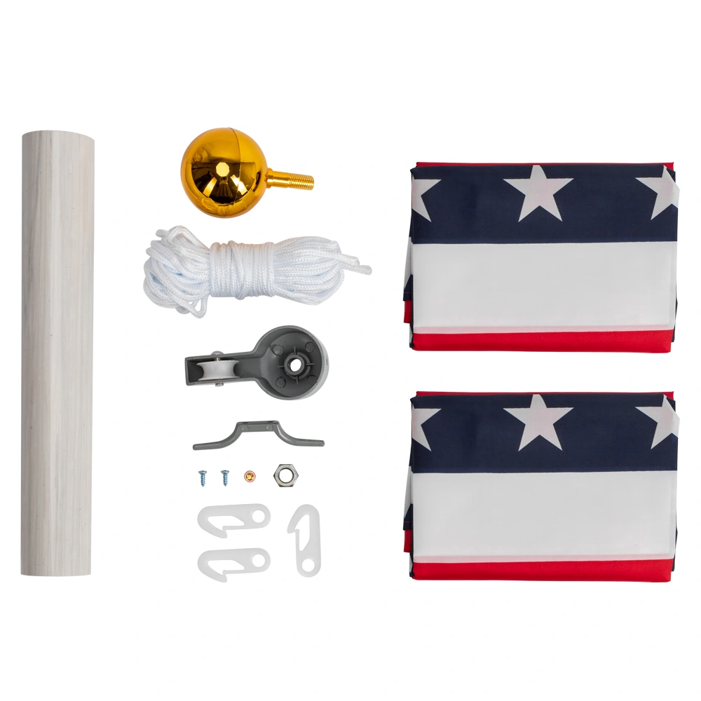 25ft Solemn Outdoor Decoration Sectional Halyard Pole US America Flag Flagpole Kit view 4