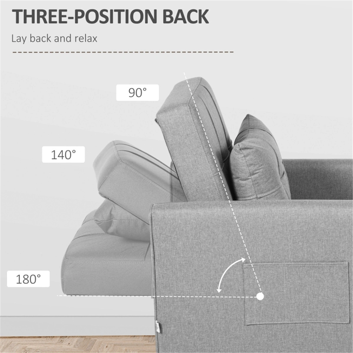 Single Sofa Bed Chair, Convertible Futon Couch, Easy Fold Design, Multi-Function Guest Seating view 2