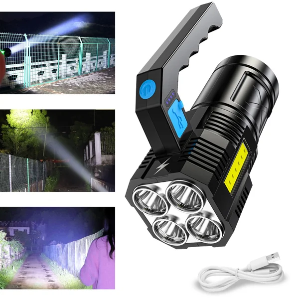 USB Rechargeable Handheld LED Flashlight Outdoor Spotlight Searchlight Work Light (US Logistics For USPS/DHL/Fedex/UPS. No designated logistics accepted,TK/TMEU only For self-pickup) view 5