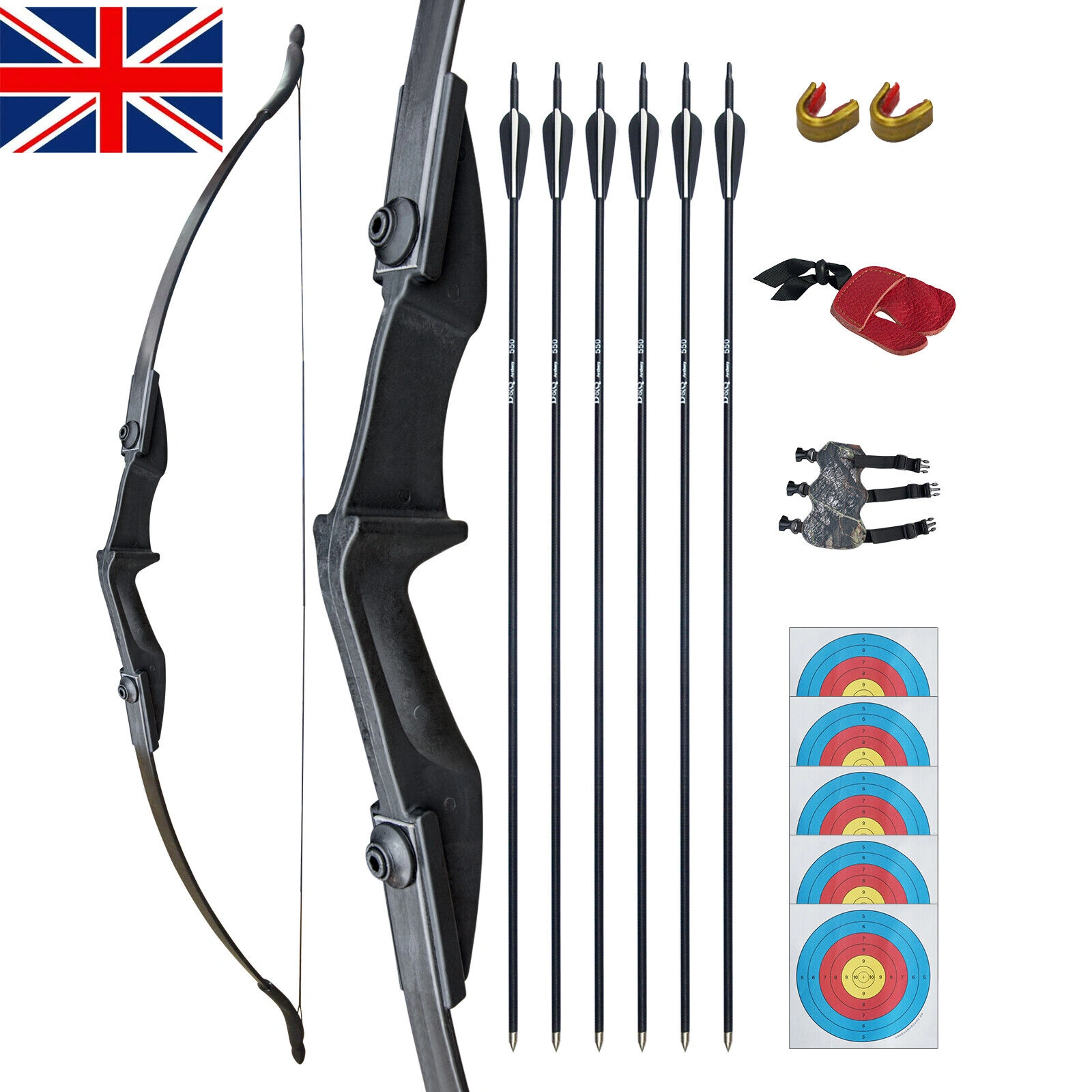 53" Takedown Recurve Bow 40lb Archery Set with Fiberglass Arrows, Hunting & Target Shooting Bow for Beginners & Adults