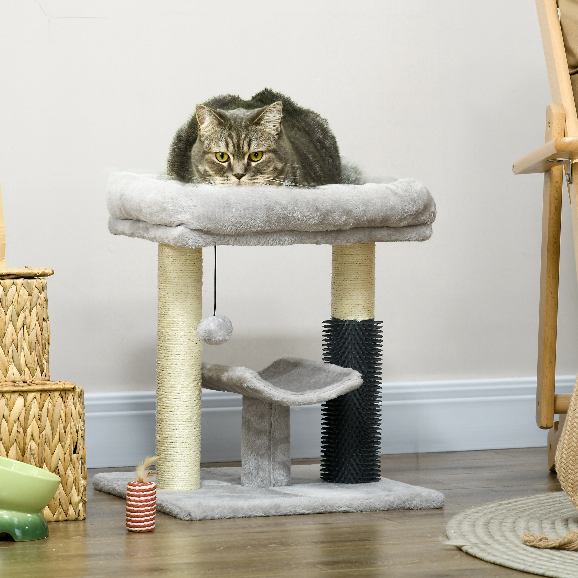Cat Tree Condo Tower with Sisal Scratching Post, Multiple Levels & Cozy Hideaway for Kittens and Cats