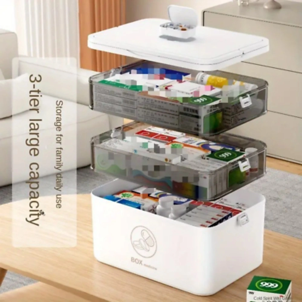3-Layer Wall Mounted Medicine Cabinet - Large Capacity Dustproof Storage Organizer for Bathroom