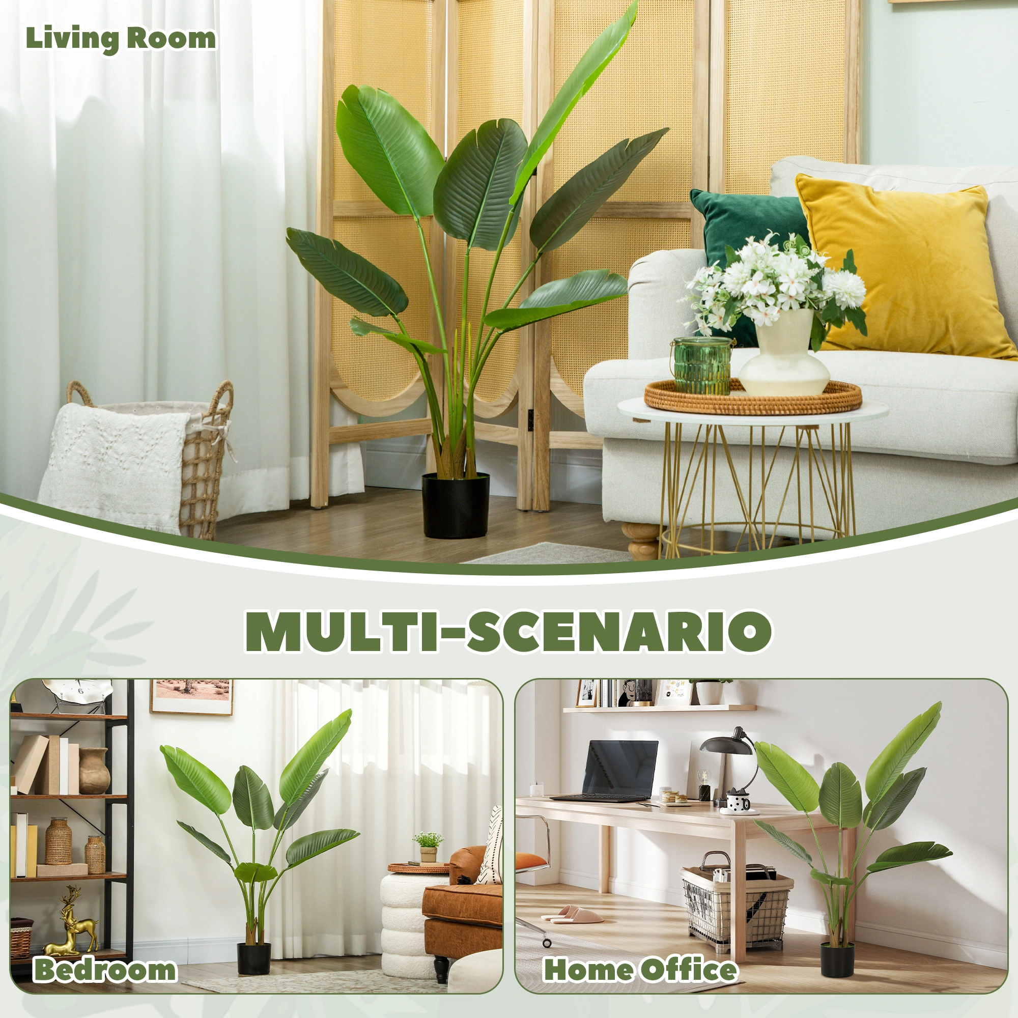 Artificial Plant Fake Greenery Faux Potted Houseplant Indoor Outdoor Decor view 4