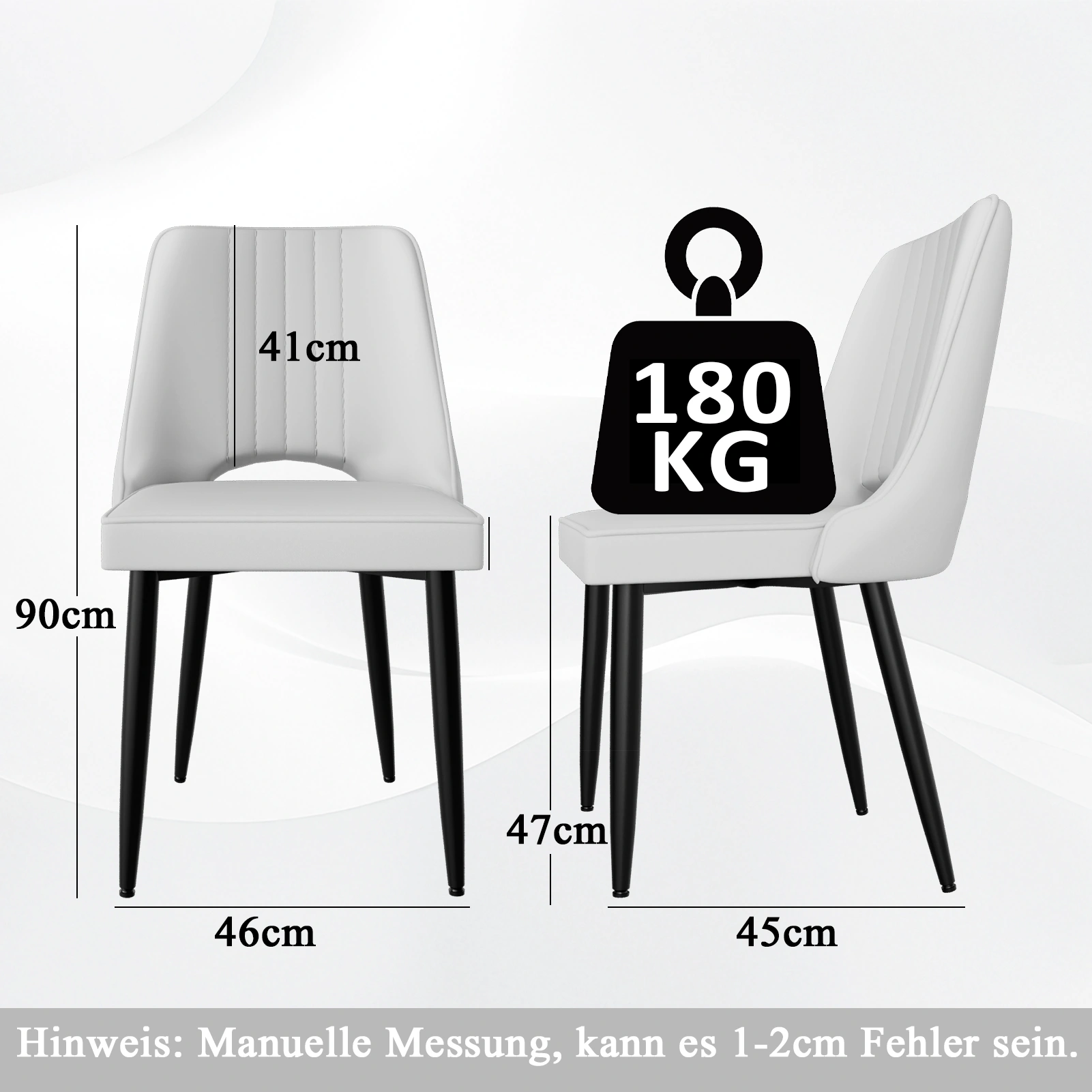 4-Pack Dining Chairs Set Faux Leather High Back with Metal Legs, Padded Kitchen Table Chairs, Modern Upholstered Side Chairs for Dining Room Kitchen Living Room, Black view 2