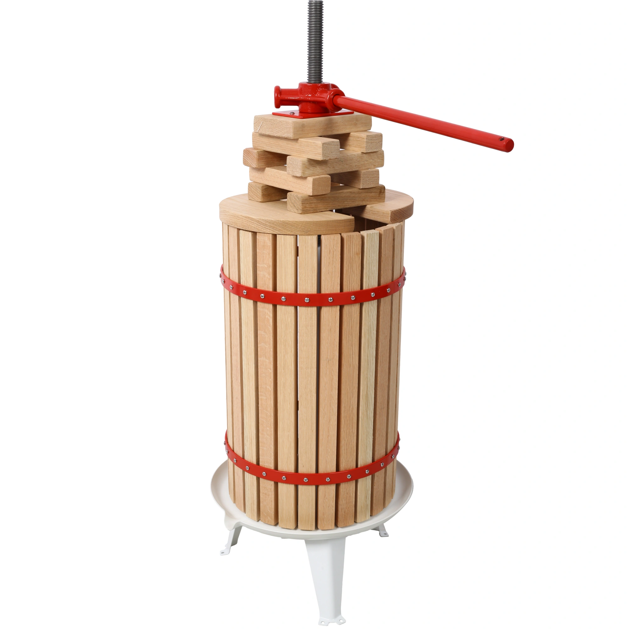Fruit Wine Press - 100% Nature Apple&Grape&Berries Crusher Manual Juice Maker for Kitchen, Solid Wood Basket with 8 Blocks Cider Heavy Duty Wine Making Press (7.9 Gallon) view 5