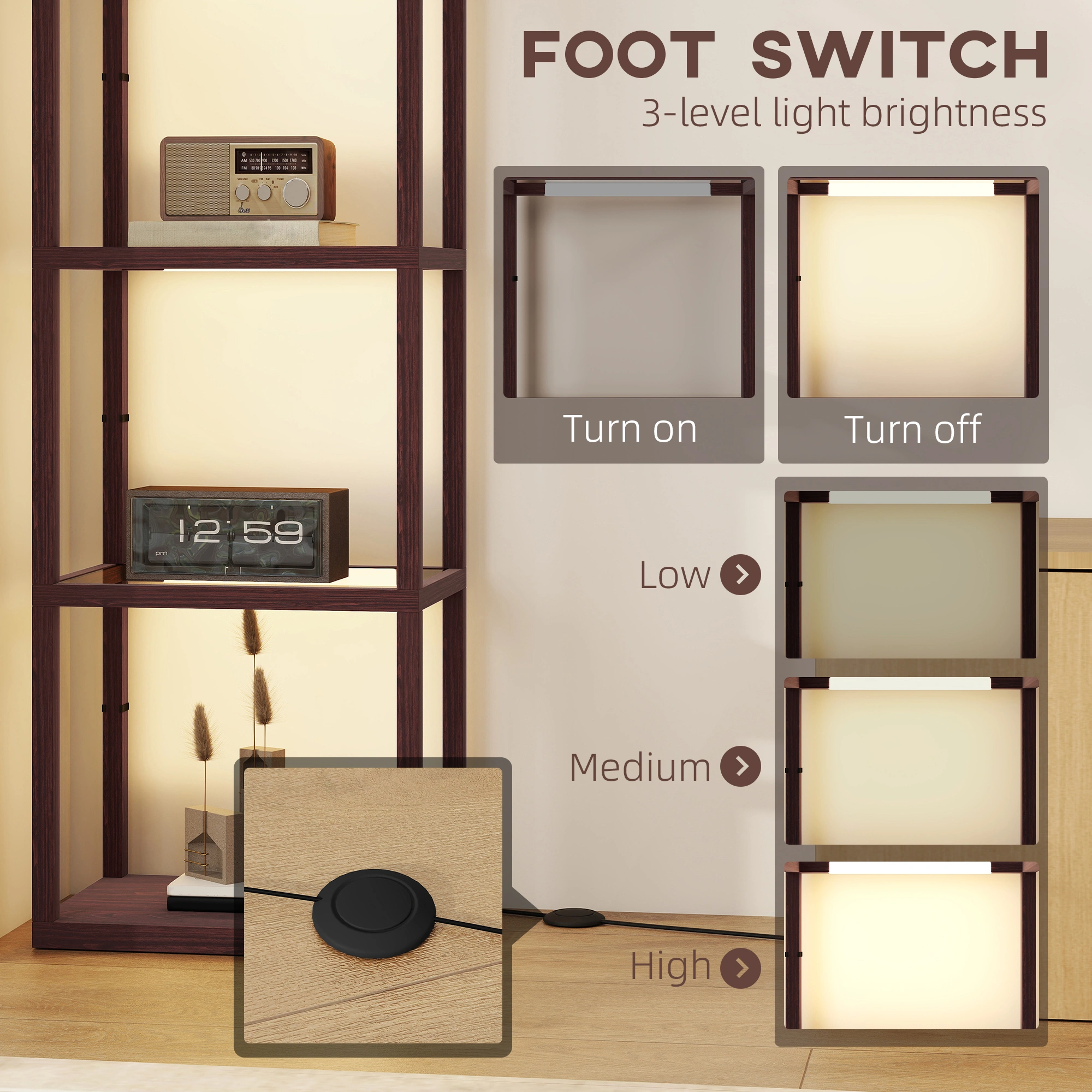 Sleek Floor Lamp - Tall Standing Light for Home Decor, Living Room & Bedroom Use view 3