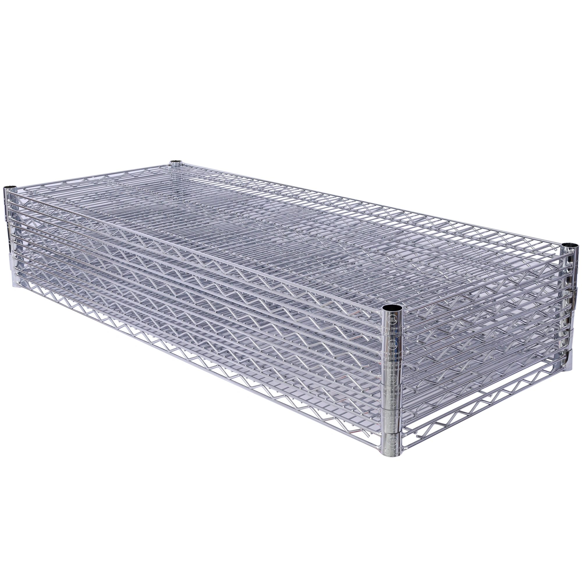 7 Tier Metal Shelf Wire Shelving Unit, 2450lbs Heavy Duty Adjustable Storage Rack with Wheels & Shelf Liners for Closet Kitchen Garage Basement Commercial Shelving - 81.5" H x 48" L x 18" D chrome view 8