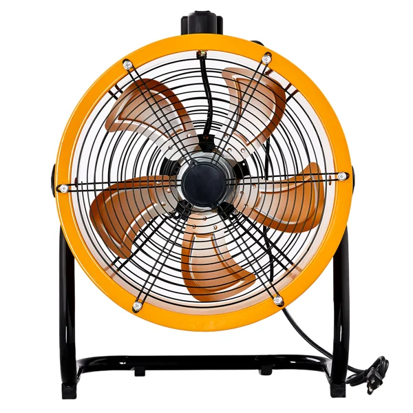 US Standard MLD-450 Barrel Fan 110V 218W 18inch Floor Barrel Fan Mobile Fan with Handle Copper Motor Orange-Yellow Air Circulation Industrial Fan view 3