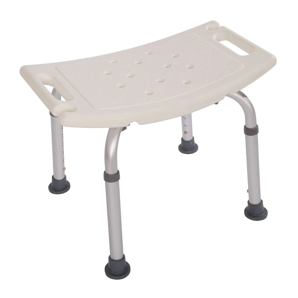 Simple Bath Chair 1.35mm Thick White - Durable Plastic Bathroom Seat Stool