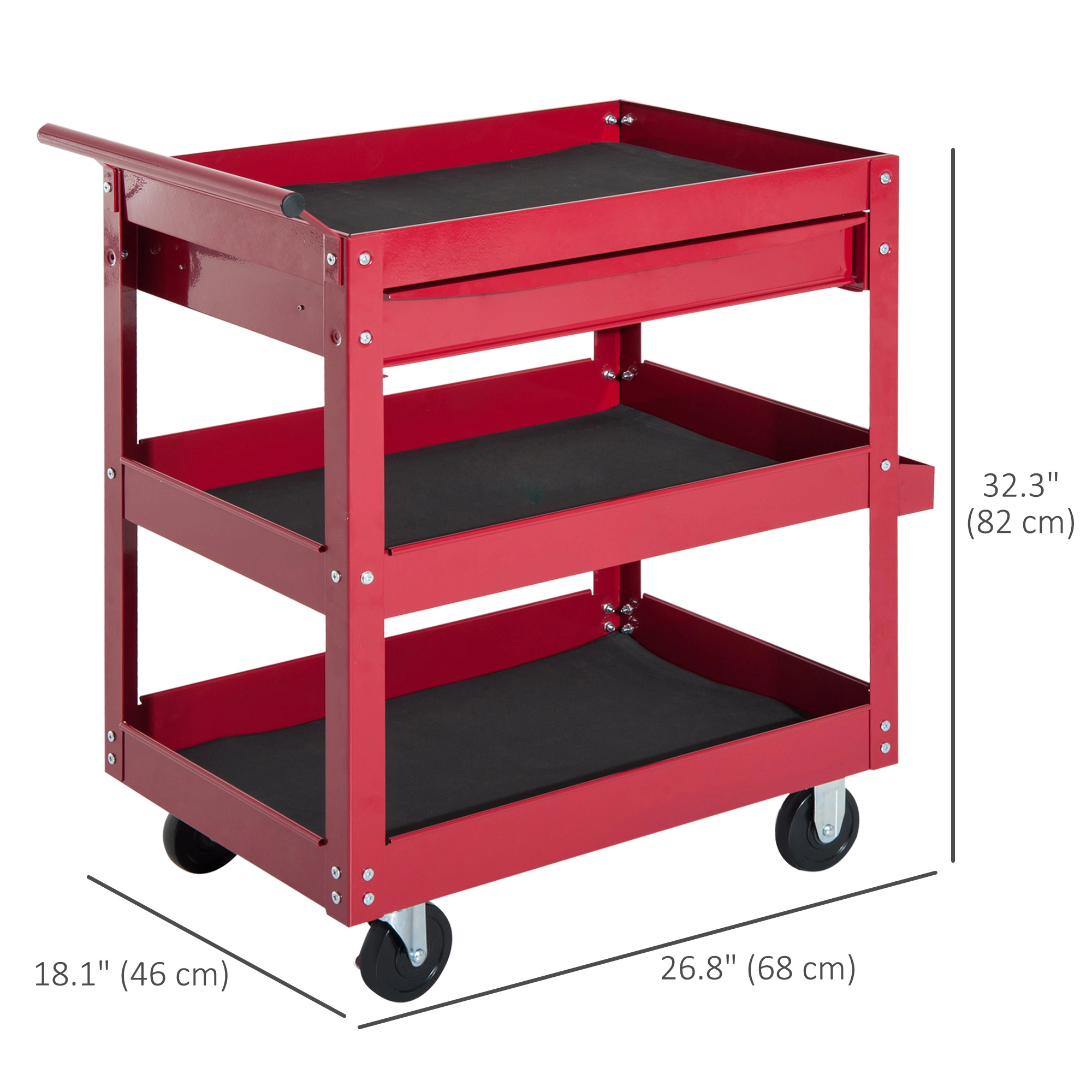 Industrial Rolling Tool Cart, 5-Drawer Mobile Storage Cabinet with Brakes, Lockable Handles for Garage Workshop view 3