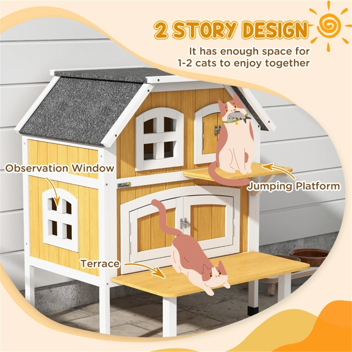 Cozy Cat House Cave with Removable Memory Foam Mattress, Washable Pet Bed for Indoor Cats Kittens Small Dogs view 2
