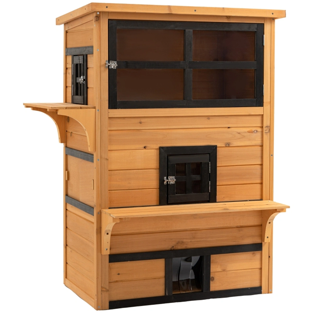 Indoor Outdoor Cat House Cozy Pet Bed Warm Fuzzy Kitty Home Shelter for Small Medium Cats view 2