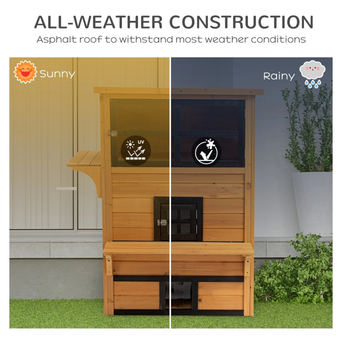 Indoor Outdoor Cat House Cozy Pet Bed Warm Fuzzy Kitty Home Shelter for Small Medium Cats view 7