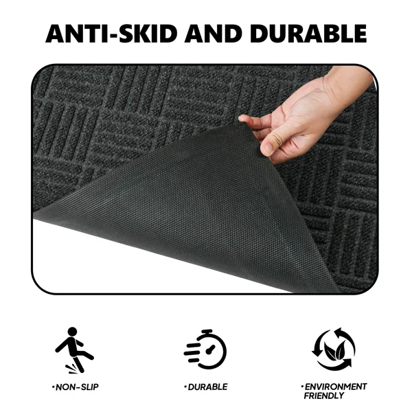 1PC Diagonal Grid Composite Rubber Mat, Gray, 60x90x0.7cm, Kitchen & Home Anti-Fatigue Floor Mat view 3