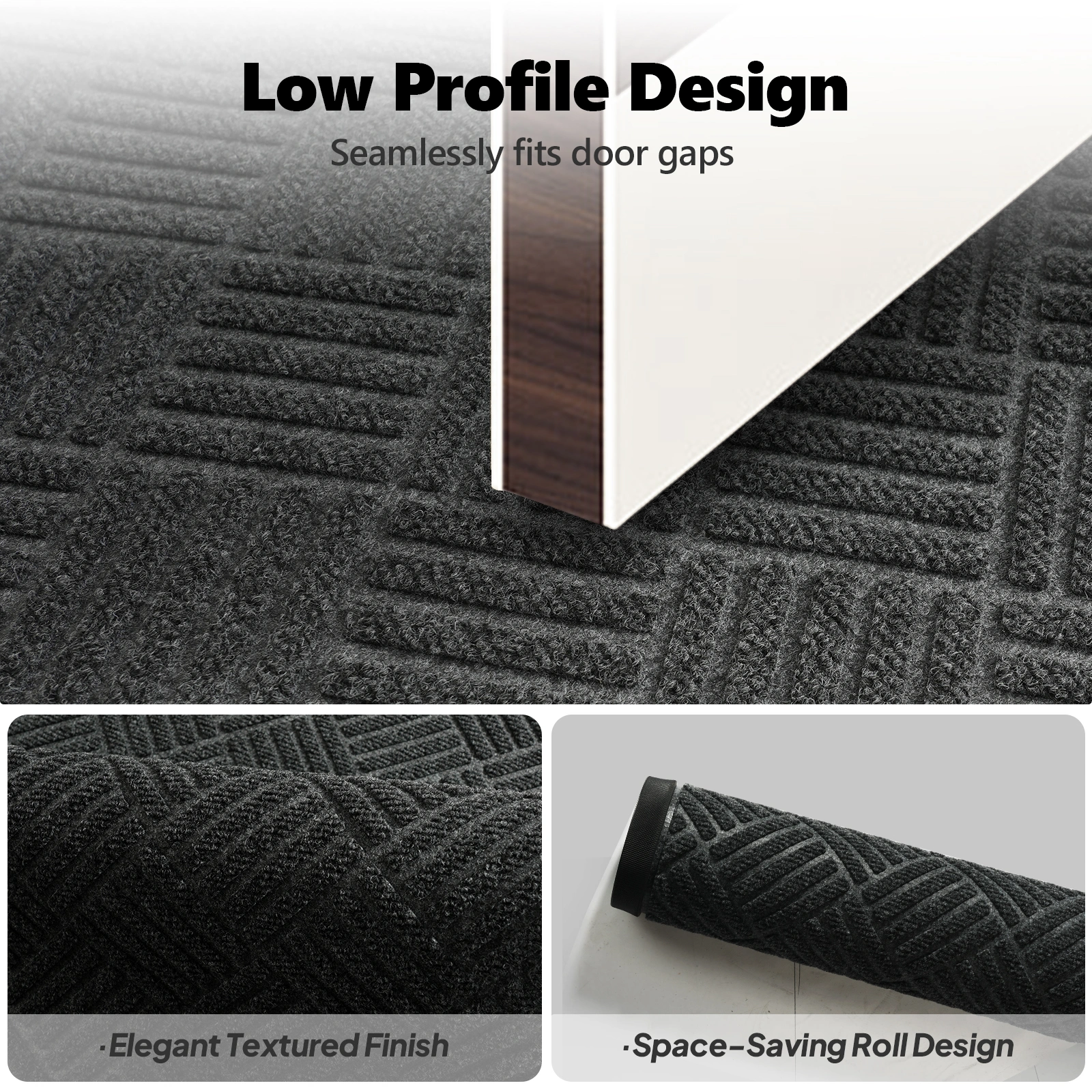 1PC Diagonal Grid Composite Rubber Mat, Gray, 60x90x0.7cm, Kitchen & Home Anti-Fatigue Floor Mat view 5