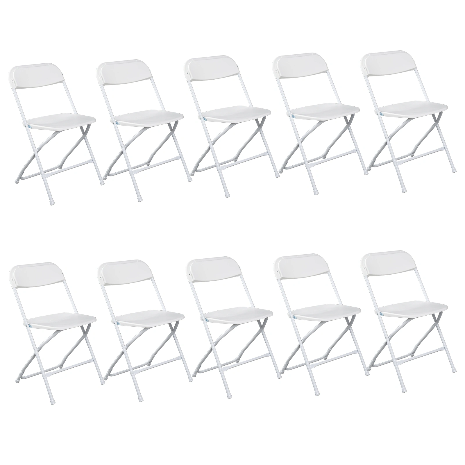 10pcs Injection Molding Classic Garden Plastic Folding Chair White